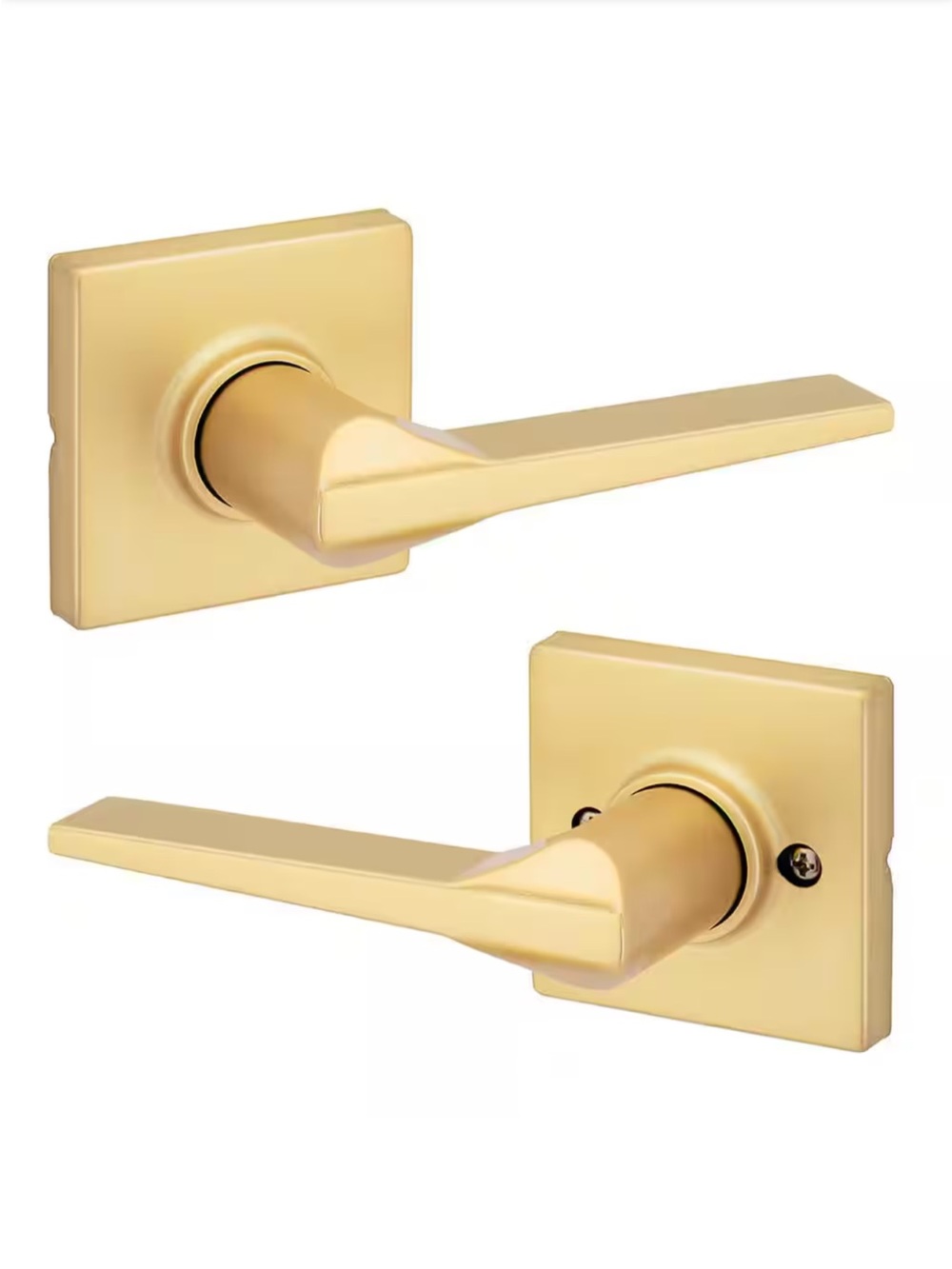 KWIKSET | Hollis Satin Brass Square Hall/Closet Door Handle